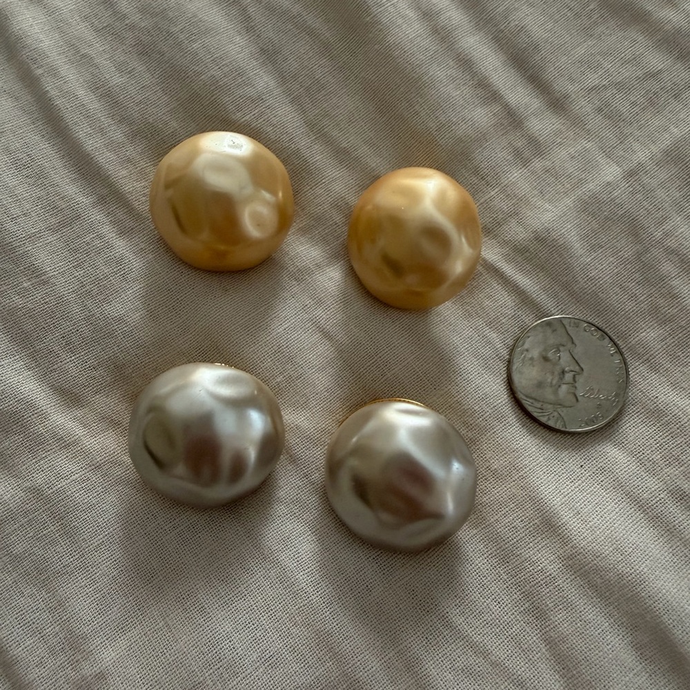 Carolee faux pearl clip earrings